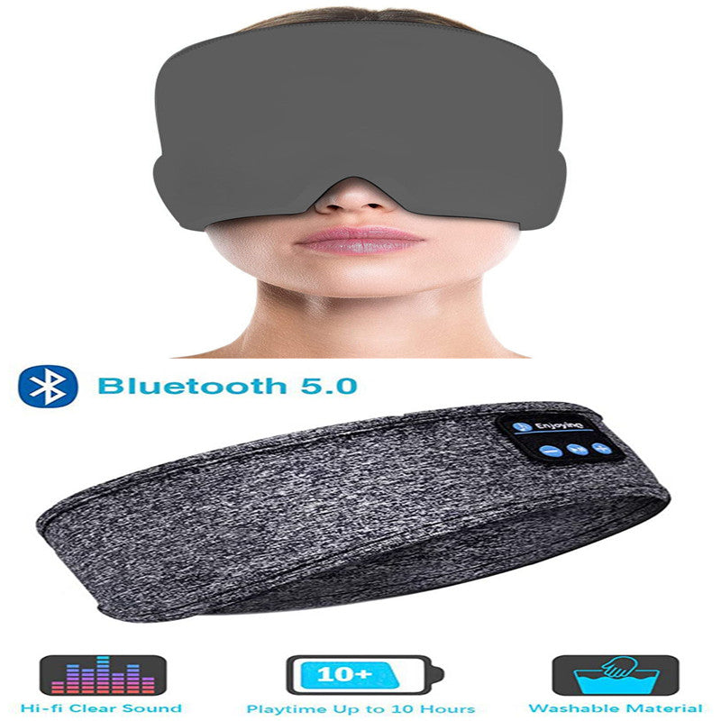 Wireless Bluetooth Sleeping Headphones Headband Thin Soft Elastic Comfortable Music Ear Phones Eye Mask for Side Sleeper Sports