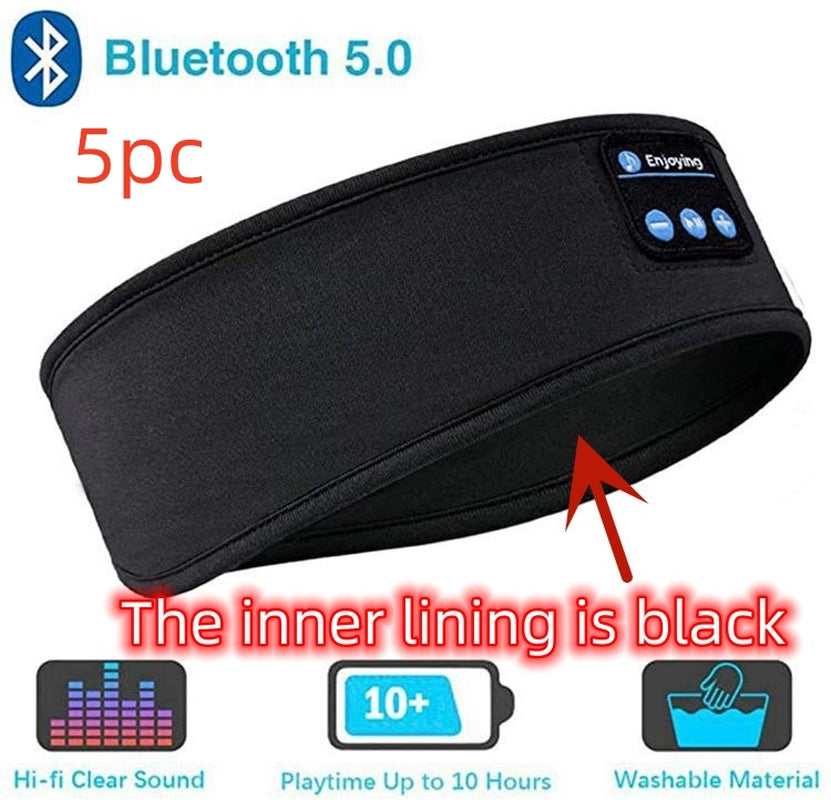 Wireless Bluetooth Sleeping Headphones Headband Thin Soft Elastic Comfortable Music Ear Phones Eye Mask for Side Sleeper Sports